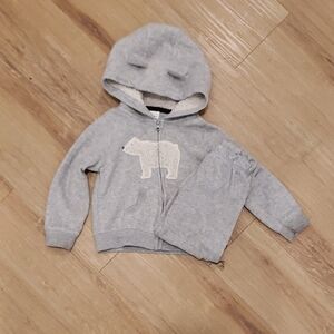 Fleece Bear Hoodie and Pants Set Sz 24 mos
